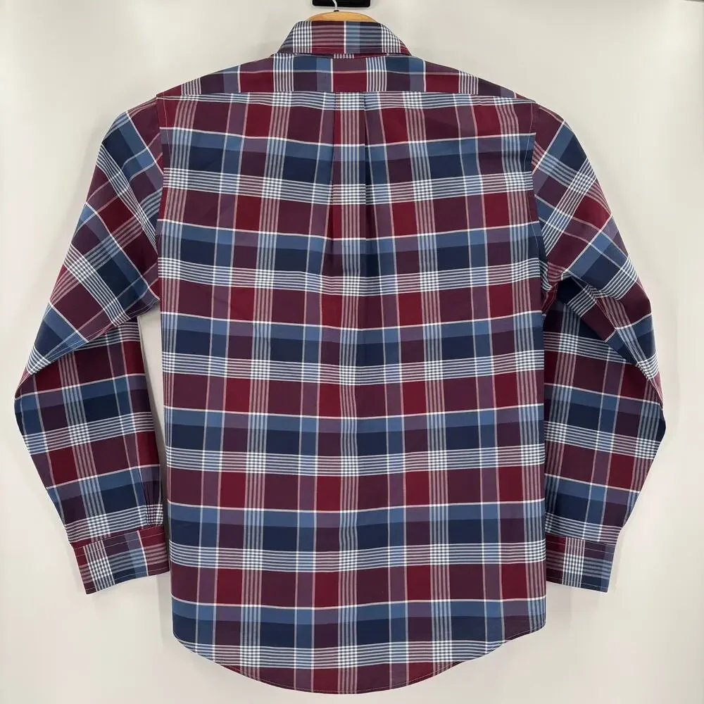 Brooks Brothers Large‎ Red Blue Check Plaid Long Sleeve Button Down Regent Shirt